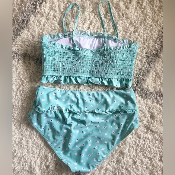 Adorable bikini retro boho top rouched and ruffles design size XL - Picture 6 of 6